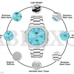 ABREXO Sky Blue 3D Dial Date Watch