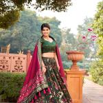 Tusser Silk Lehenga Choli with Intricate Print and Dupatta