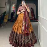 Tussar Silk Kalamkari Print Lehenga Choli