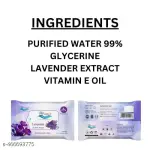 LAVENDER flavor Cotton Facial Tissue (2 pack=50 wipes