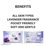 LAVENDER flavor Cotton Facial Tissue (2 pack=50 wipes