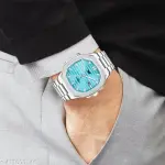ABREXO Sky Blue 3D Dial Date Watch