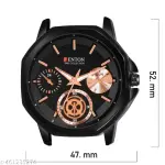 Trendy Collection Multi-Function Chronograph Watch, Black Dial with Rose Gold
