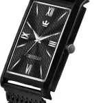 Crestello Black Plated Steel Chain Analog Wrist Watch for Men (Black Dial)