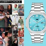 ABREXO Sky Blue 3D Dial Date Watch
